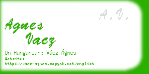 agnes vacz business card